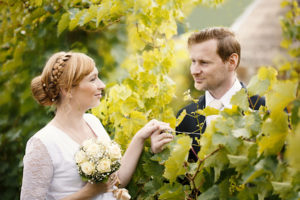 Svadobné fotenie vo viniciach.